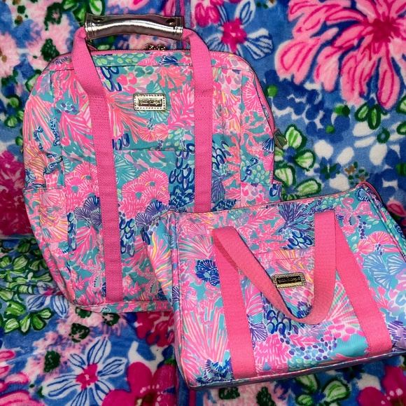 Lilly Pulitzer backpack cooler and lunch bag bundle - Picture 1 of 6